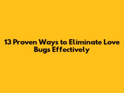 13 Proven Ways to Eliminate Love Bugs Effectively