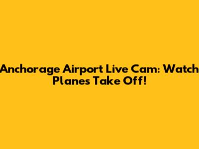 Anchorage Airport Live Cam: Watch Planes Take Off!
