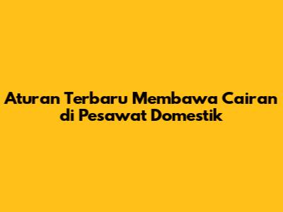 Aturan Terbaru Membawa Cairan di Pesawat Domestik
