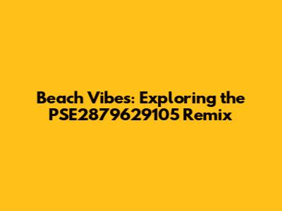 Beach Vibes: Exploring the PSE2879629105 Remix