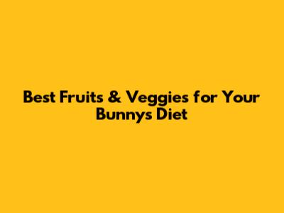 Best Fruits & Veggies for Your Bunny's Diet