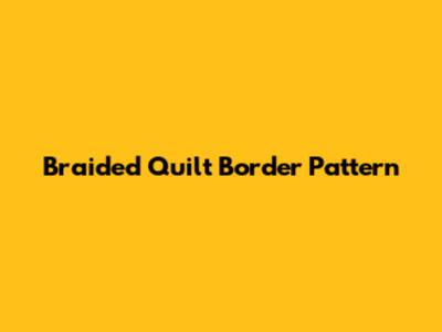 Braided Quilt Border Pattern