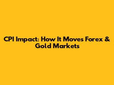 CPI Impact: How It Moves Forex & Gold Markets