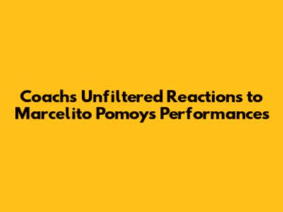 Coach's Unfiltered Reactions to Marcelito Pomoy's Performances