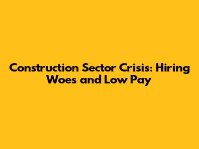 Construction Sector Crisis: Hiring Woes and Low Pay