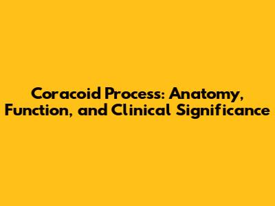 Coracoid Process: Anatomy, Function, and Clinical Significance
