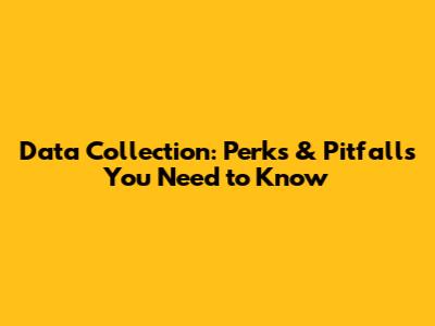 Data Collection: Perks & Pitfalls You Need to Know