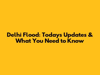 Delhi Flood: Today's Updates & What You Need to Know