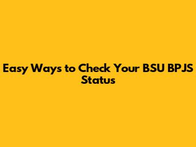 Easy Ways to Check Your BSU BPJS Status