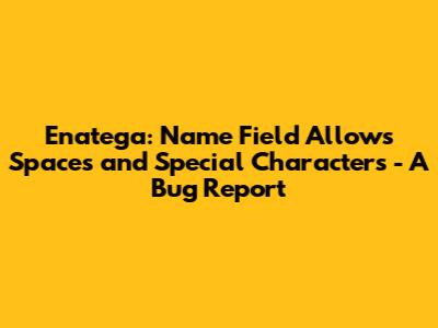 Enatega: Name Field Allows Spaces and Special Characters - A Bug Report