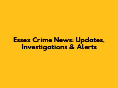 Essex Crime News: Updates, Investigations & Alerts