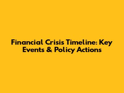 Financial Crisis Timeline: Key Events & Policy Actions