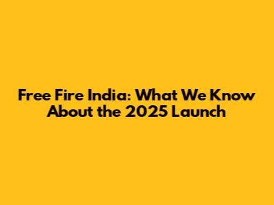 Free Fire India: What We Know About the 2025 Launch