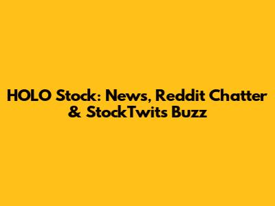 HOLO Stock: News, Reddit Chatter & StockTwits Buzz