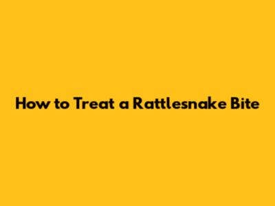 How to Treat a Rattlesnake Bite