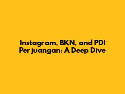 Instagram, BKN, and PDI Perjuangan: A Deep Dive