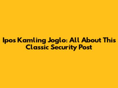 Ipos Kamling Joglo: All About This Classic Security Post