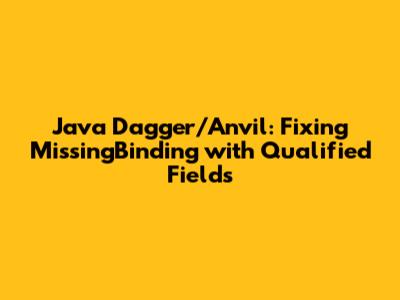 Java Dagger/Anvil: Fixing MissingBinding with Qualified Fields