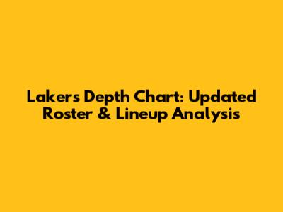 Lakers Depth Chart: Updated Roster & Lineup Analysis