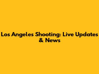 Los Angeles Shooting: Live Updates & News
