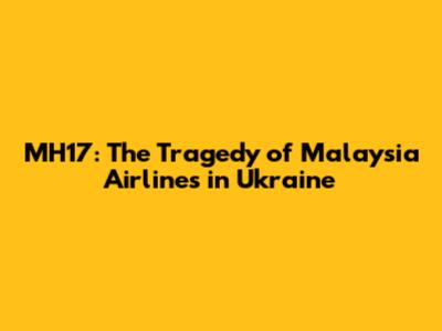 MH17: The Tragedy of Malaysia Airlines in Ukraine