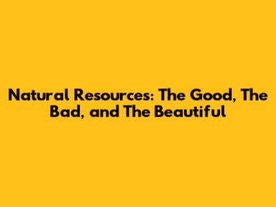 Natural Resources: The Good, The Bad, and The Beautiful
