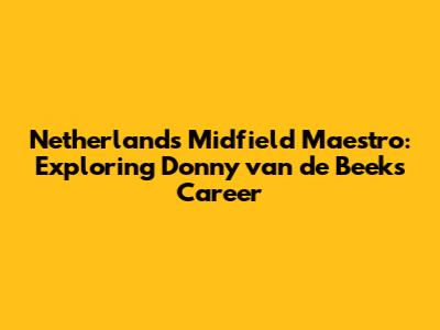 Netherlands' Midfield Maestro: Exploring Donny van de Beek's Career