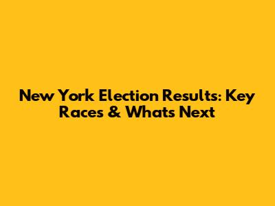 New York Election Results: Key Races & What's Next