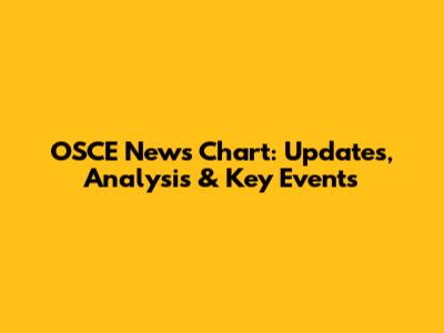 OSCE News Chart: Updates, Analysis & Key Events