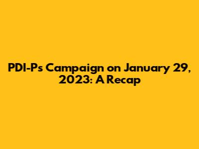 PDI-P's Campaign on January 29, 2023: A Recap