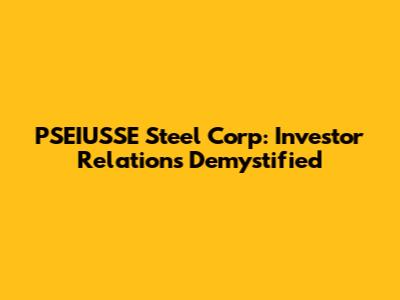 PSEIUSSE Steel Corp: Investor Relations Demystified