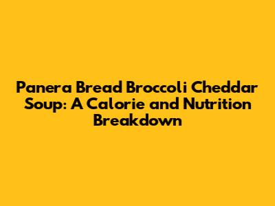 Panera Bread Broccoli Cheddar Soup: A Calorie and Nutrition Breakdown
