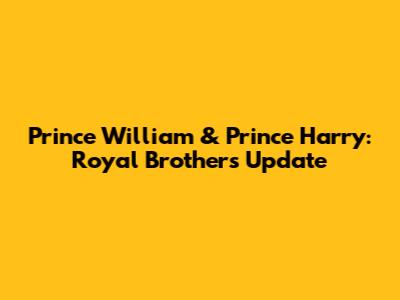 Prince William & Prince Harry: Royal Brothers Update
