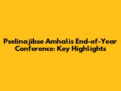 PseIinajibse Amhali's End-of-Year Conference: Key Highlights