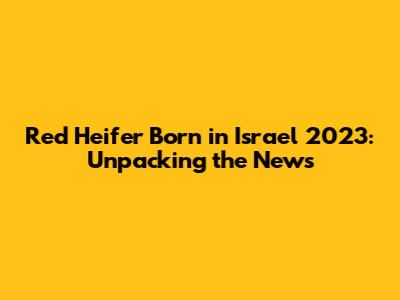 Red Heifer Born in Israel 2023: Unpacking the News