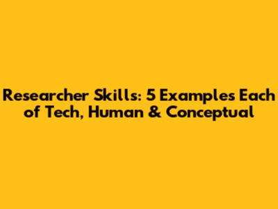 Researcher Skills: 5 Examples Each of Tech, Human & Conceptual