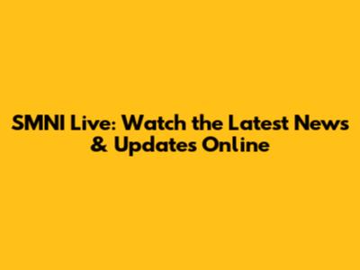 SMNI Live: Watch the Latest News & Updates Online
