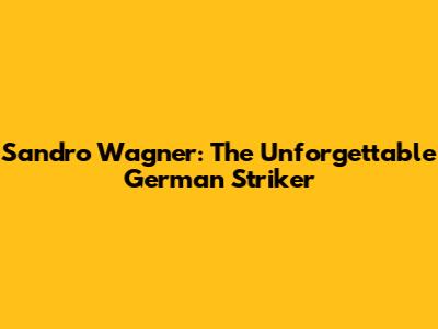 Sandro Wagner: The Unforgettable German Striker