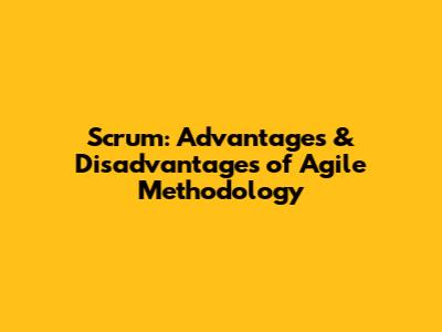 Scrum: Advantages & Disadvantages of Agile Methodology