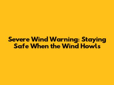 Severe Wind Warning: Staying Safe When the Wind Howls