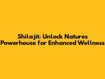 Shilajit: Unlock Nature's Powerhouse for Enhanced Wellness