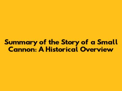 Summary of the Story of a Small Cannon: A Historical Overview