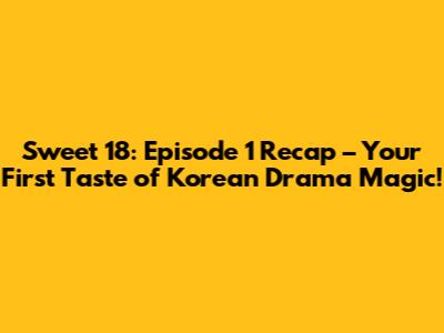 Sweet 18: Episode 1 Recap – Your First Taste of Korean Drama Magic!