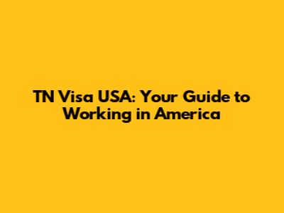 TN Visa USA: Your Guide to Working in America