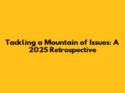 Tackling a Mountain of Issues: A 2025 Retrospective