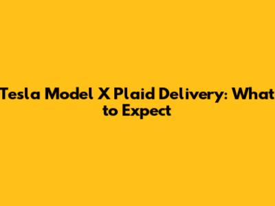 Tesla Model X Plaid Delivery: What to Expect
