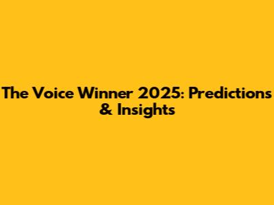 The Voice Winner 2025: Predictions & Insights