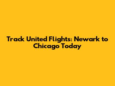 Track United Flights: Newark to Chicago Today