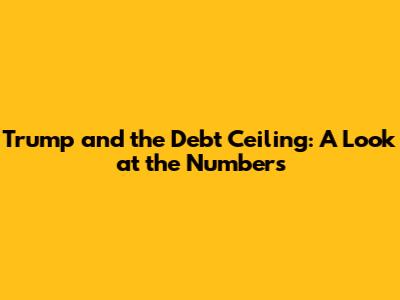 Trump and the Debt Ceiling: A Look at the Numbers