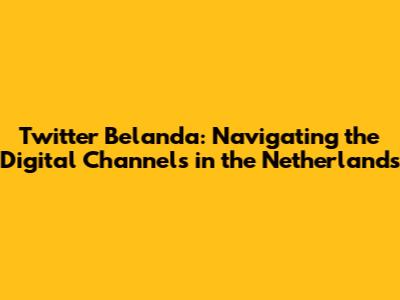 Twitter Belanda: Navigating the Digital Channels in the Netherlands